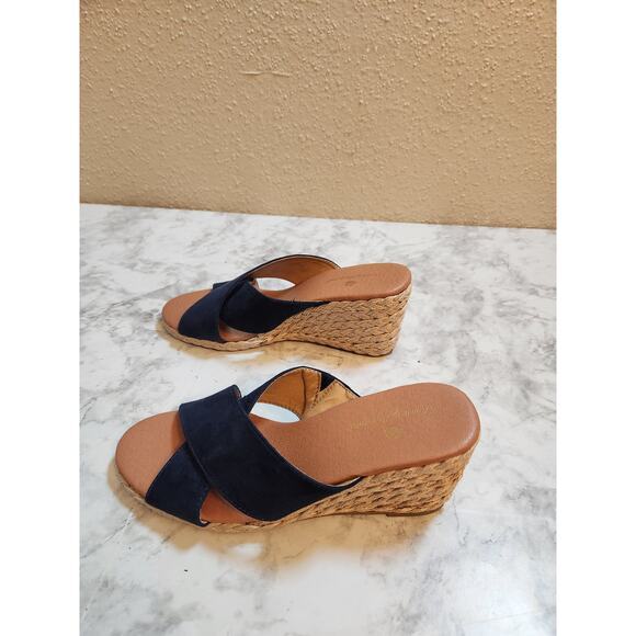 Tommy Bahama Stacey Women's Navy Blue‎ Espadrille Wedge Heel Sandals Size 7M - Picture 4 of 9